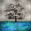 Picture of STATELY - BLUE ON SILVER