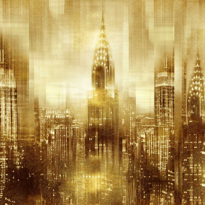 Picture of NYC - REFLECTIONS IN GOLD I