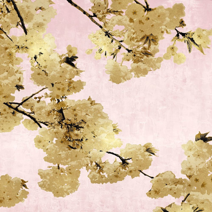 Picture of GOLD BLOSSOMS ON PINK III