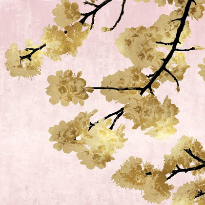 Picture of GOLD BLOSSOMS ON PINK IV