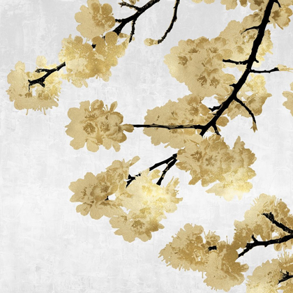 Picture of GOLD BLOSSOMS ON WHITE II