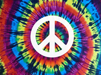 Picture of TIE DYE RAINBOW PEACE SIGN