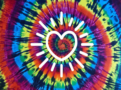 Picture of TIE DYE RAINBOW RADIANT HEART