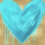 Picture of BIG HEARTED AQUA ON GOLD