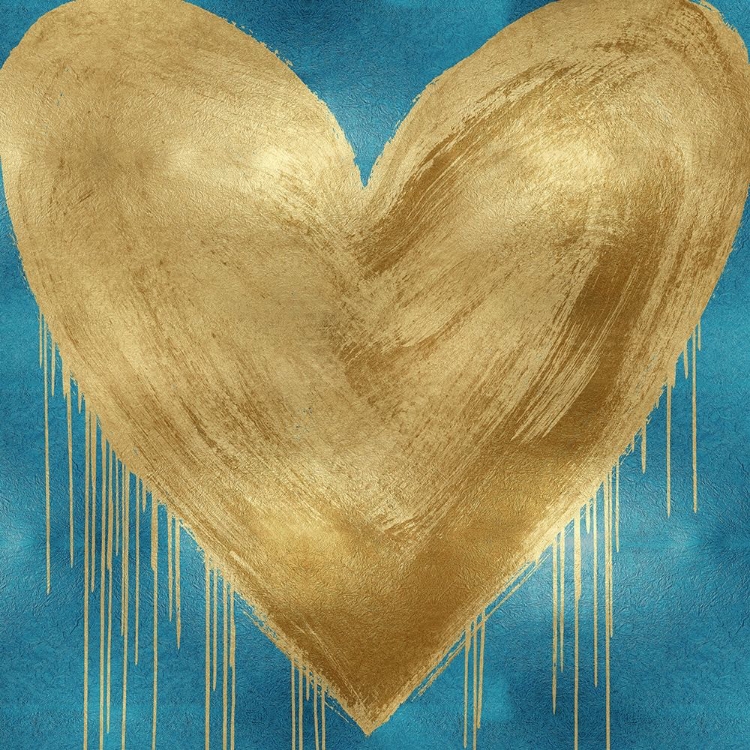 Picture of BIG HEARTED GOLD ON AQUA