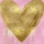 Picture of BIG HEARTED GOLD ON PINK