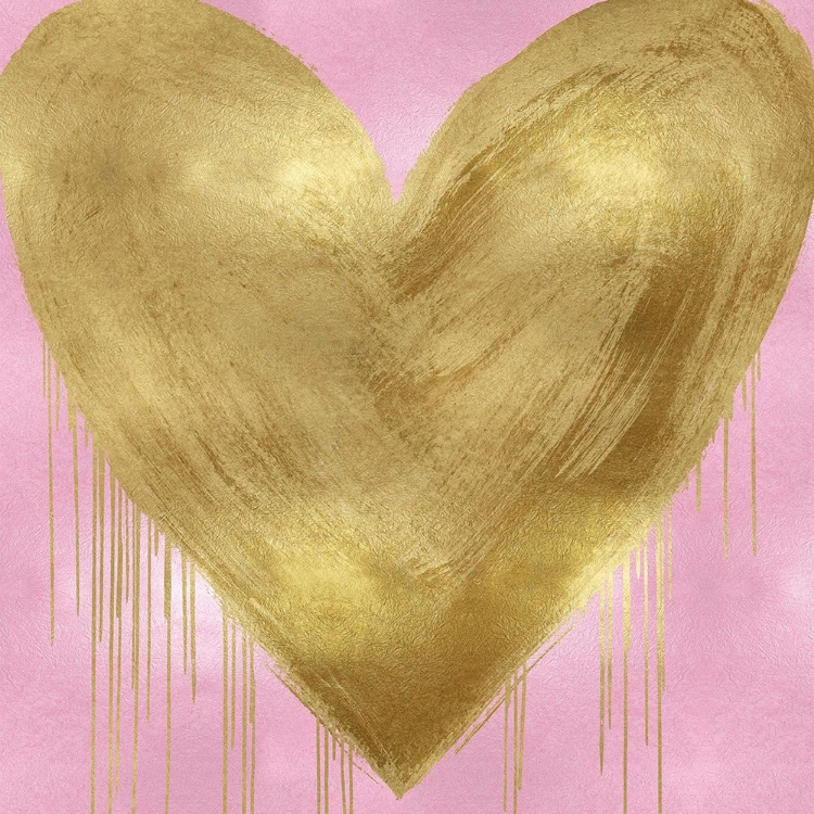 Picture of BIG HEARTED GOLD ON PINK