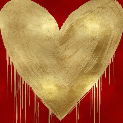 Picture of BIG HEARTED GOLD ON RED