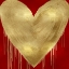 Picture of BIG HEARTED GOLD ON RED
