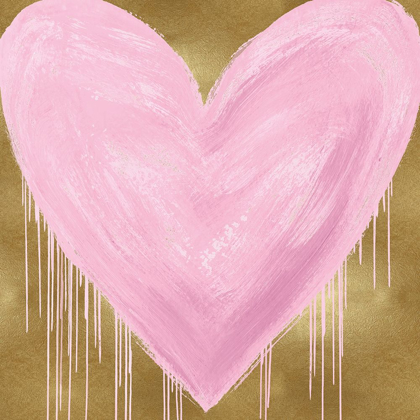 Picture of BIG HEARTED PINK ON GOLD