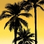 Picture of PALMS BLACK ON YELLOW I