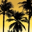 Picture of PALMS BLACK ON YELLOW II