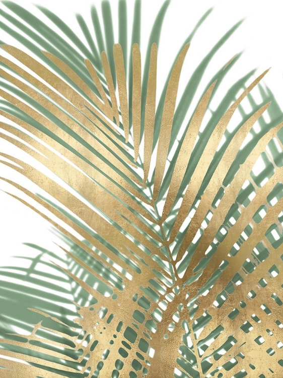 Picture of PALM SHADOWS GOLD ON GREEN I