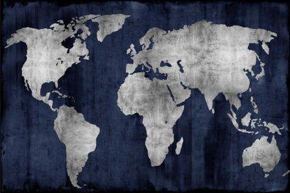 Picture of THE WORLD - SILVER ON BLUE