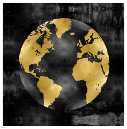 Picture of THE GLOBE GOLD ON BLACK