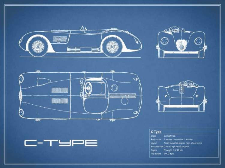 Picture of JAGUAR C-TYPE-BLUE