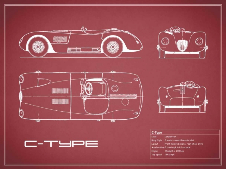 Picture of JAGUAR C-TYPE-MAROON