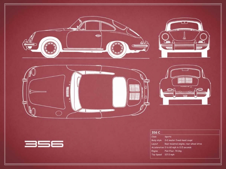 Picture of PORSCHE 356C-MAROON