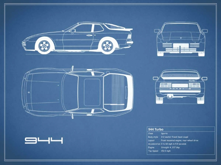 Picture of PORSCHE 944 TURBO-BLUE