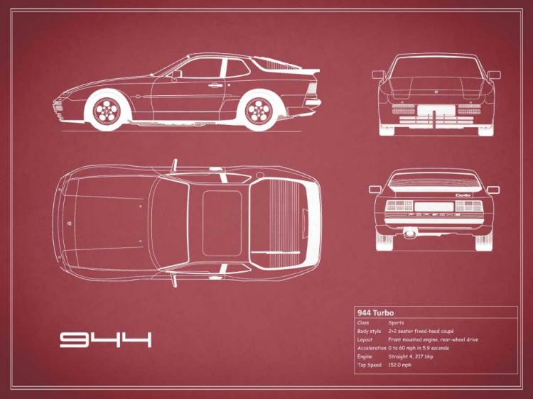 Picture of PORSCHE 944 TURBO-MAROON