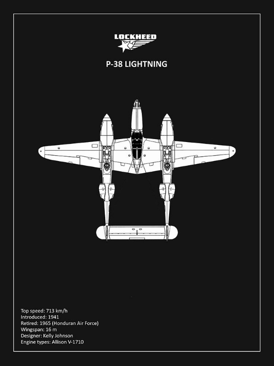 Picture of BP LOCKHEED P38 LIGHTNING BLACK 