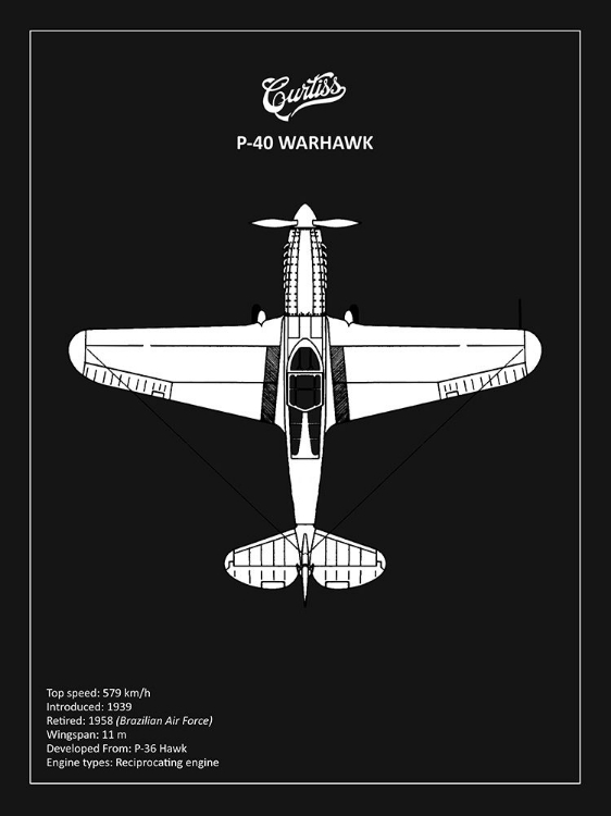 Picture of BP P-40 WARHAWK BLACK 