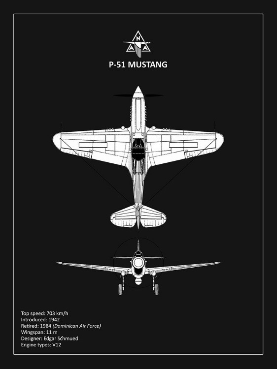Picture of BP P-51 MUSTANG BLACK 
