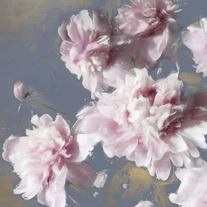 Picture of PEONIES ON GRAY AND GOLD II