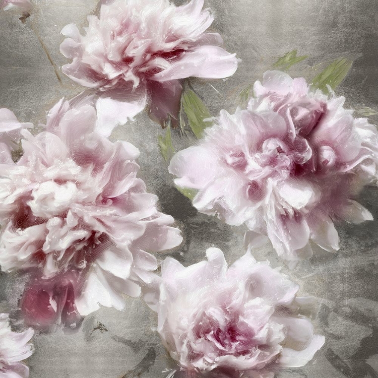 Picture of PEONIES ON SILVER I