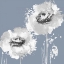 Picture of FLOWER BURST ON GREY I