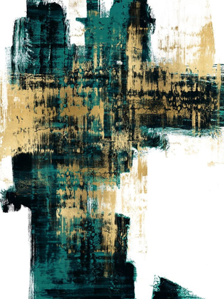 Picture of INFATUATION GOLD ON TEAL I