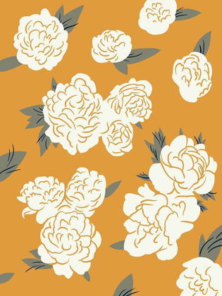 Picture of IVORY PEONIES ON GOLD I