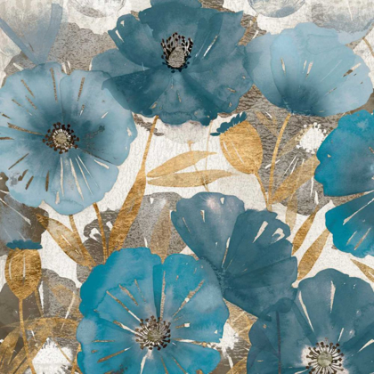 Picture of BLUE AND GOLD POPPIES I