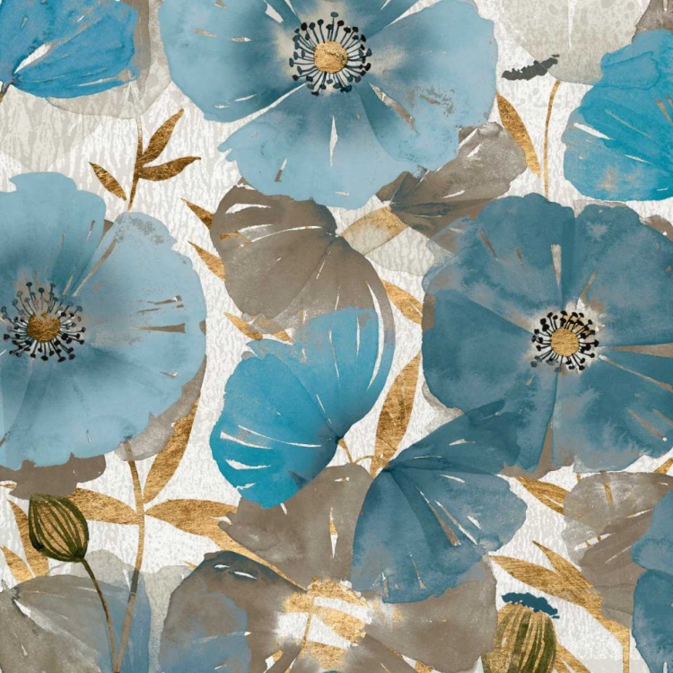 Picture of BLUE AND GOLD POPPIES II