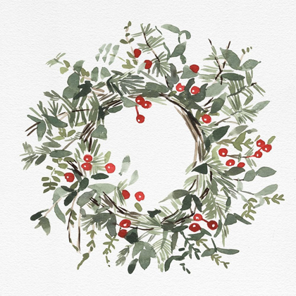 Picture of HOLLY FARMHOUSE WREATH I
