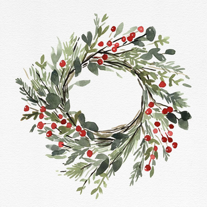 Picture of HOLLY FARMHOUSE WREATH II