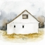 Picture of WHITE BARN WATERCOLOR I