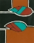 Picture of RUST AND TEAL PATTERNS VI