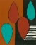 Picture of RUST AND TEAL PATTERNS IX