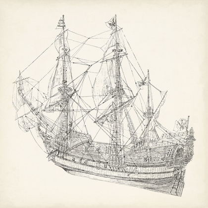 Picture of ANTIQUE SHIP SKETCH I