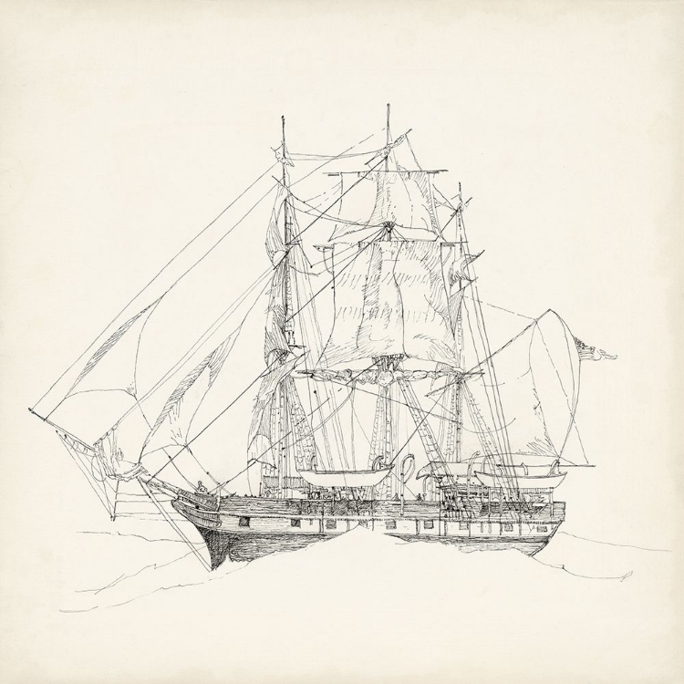 Picture of ANTIQUE SHIP SKETCH II