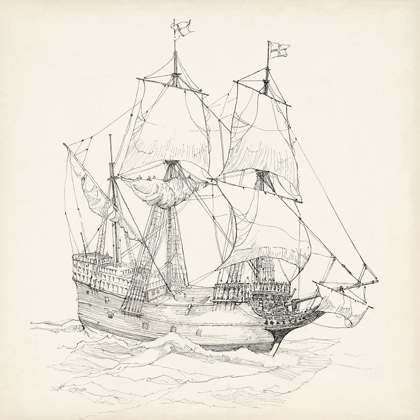 Picture of ANTIQUE SHIP SKETCH IV