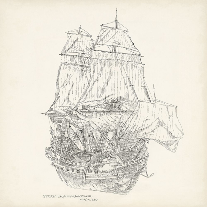 Picture of ANTIQUE SHIP SKETCH V