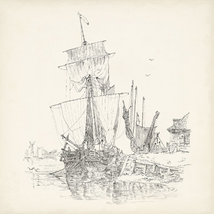 Picture of ANTIQUE SHIP SKETCH VII
