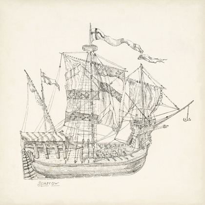 Picture of ANTIQUE SHIP SKETCH VIII
