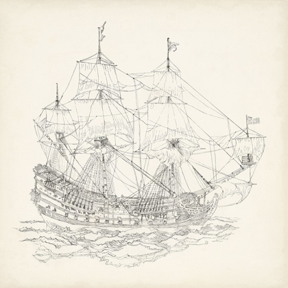 Picture of ANTIQUE SHIP SKETCH IX