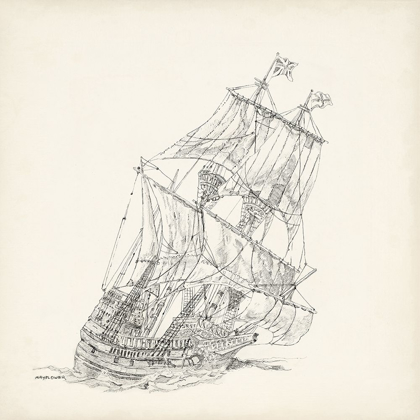 Picture of ANTIQUE SHIP SKETCH XI