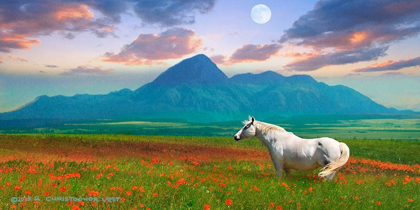 Picture of HORSE IN FLOWERS II