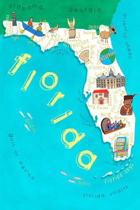 Picture of ILLUSTRATED STATE MAPS FLORIDA