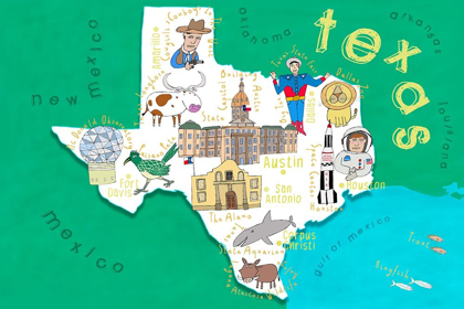 Picture of ILLUSTRATED STATE MAPS TEXAS